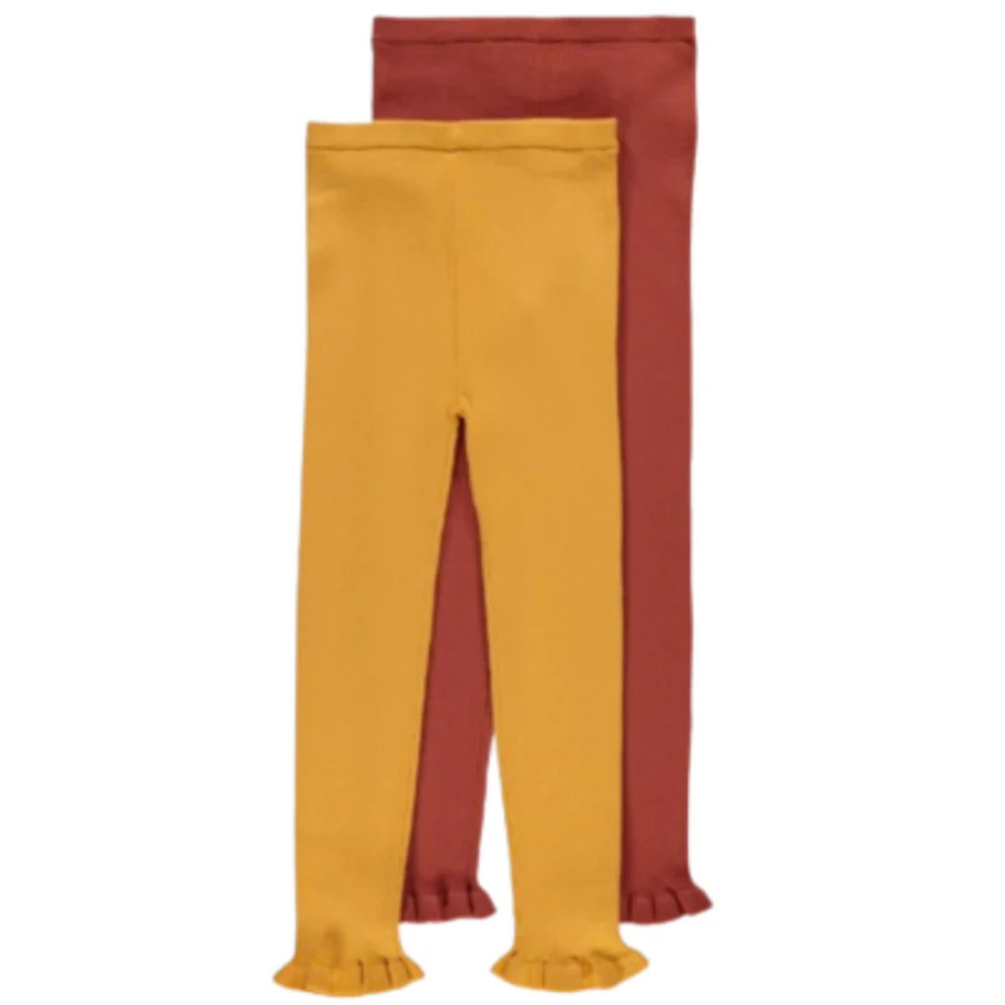 Ex High Street George Stock Girl Frill Trim Ribbed 2 Pack Leggings