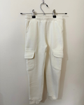 Ex High Street Next Stock Kids Cream Fleece Lined Cargo Joggers